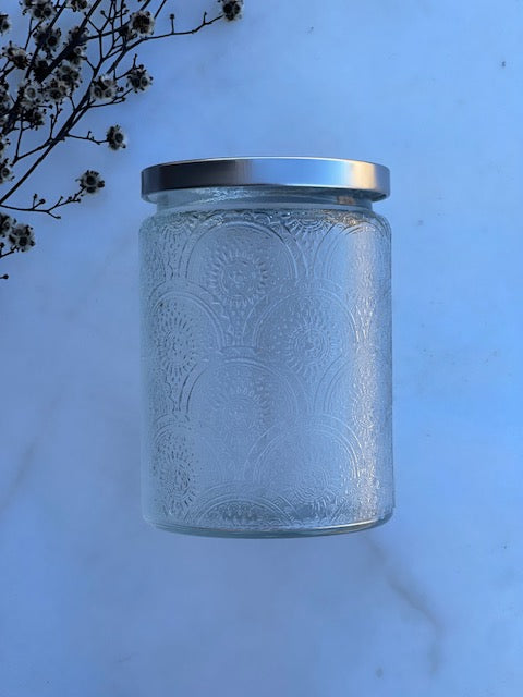 Large Embossed Candle - Clear